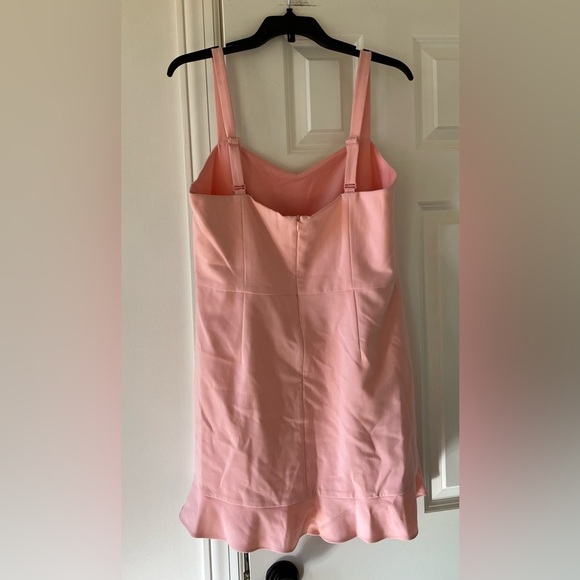 NWT French Connection Pink Whisper Ruffle Hem Mini Dress Adjustable Straps (12) - Picture 2 of 5